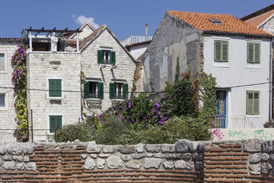 View of old building against blue sky