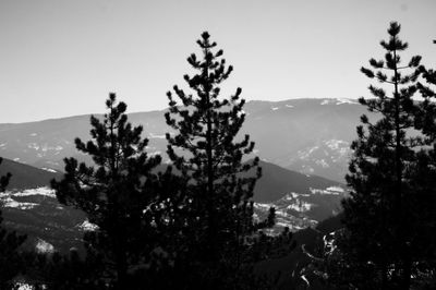 Scenic view of mountains against clear sky