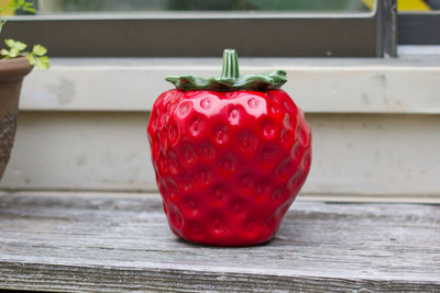 Close-up of strawberry on table