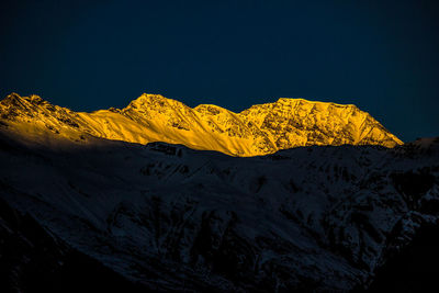 Scenic view of mountain against clear sky