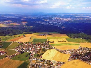 Aerial view of rural landscape