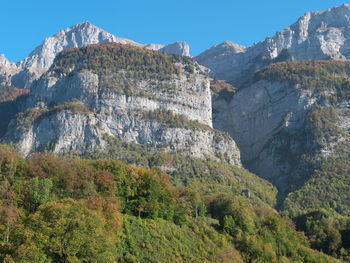 Scenic view of rocky mountains against sky