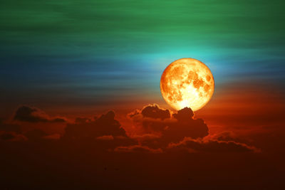 Scenic view of moon at sunset