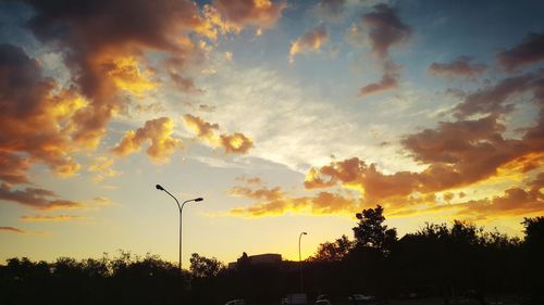 Low angle view of sky at sunset