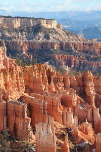 Low angle view of rock formations