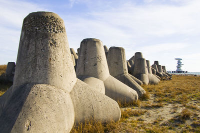 View of stone structure against sky