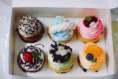 Close-up of cupcakes on table