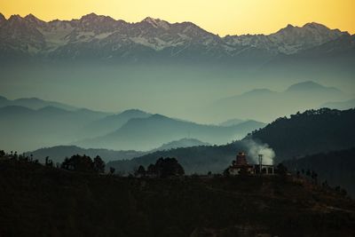 Scenic view of mountains against sky