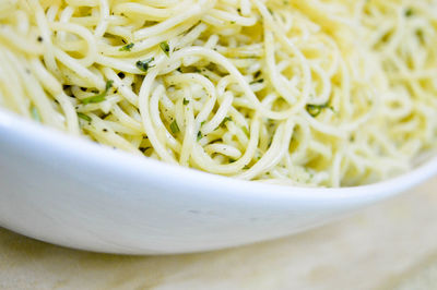 Close-up of noodles in bowl