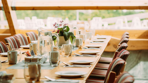 Place setting on table