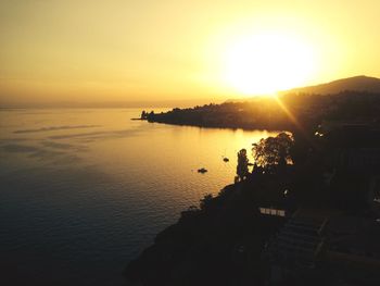 Scenic view of sunset over sea