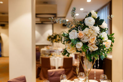 Roses in vase on table