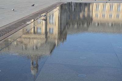 Reflection of built structure in water