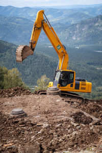 High angle view of construction site