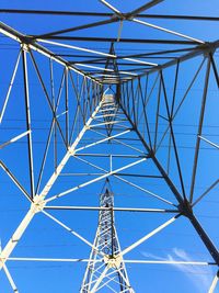 Low angle view of building against blue sky