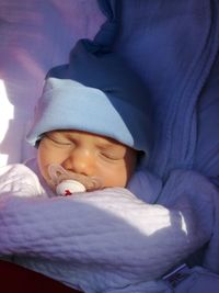 Close-up of baby sleeping