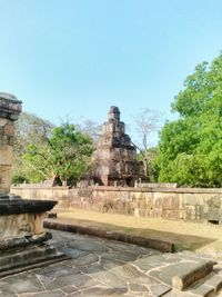 View of temple against clear sky