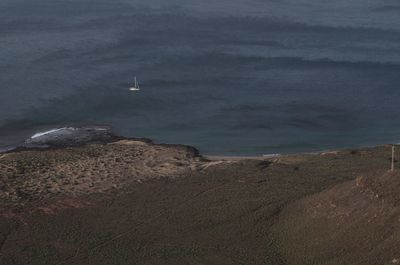 Scenic view of sea and mountains