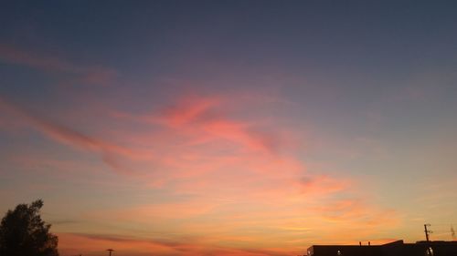 Low angle view of sky at sunset