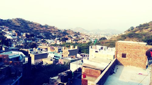 High angle shot of townscape