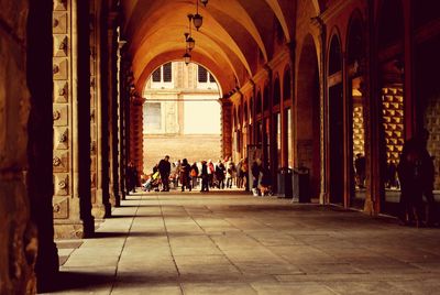 Tourists in front of historical building