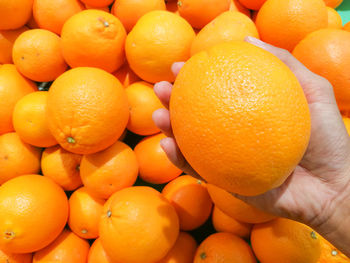 Full frame shot of oranges in market