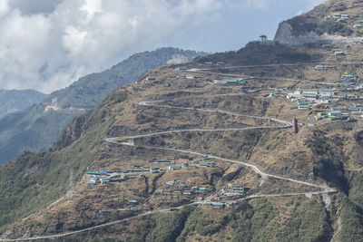 High angle view of landscape against sky