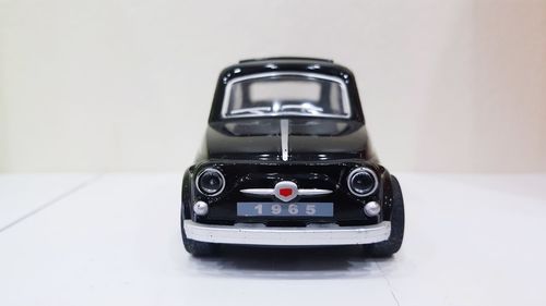 Close-up of toy car on table