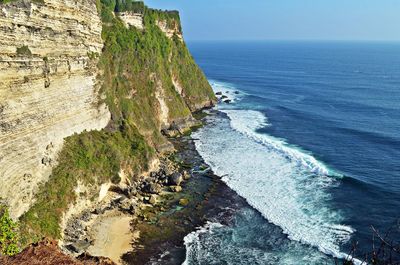 High angle view of sea against sky