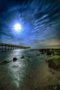 Scenic view of sea at sunset