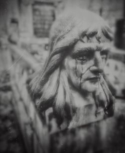 Close-up of horse statue