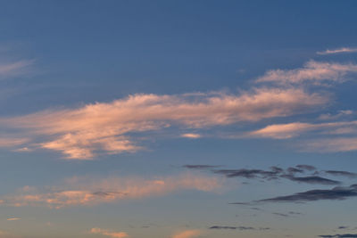 Low angle view of sky during sunset