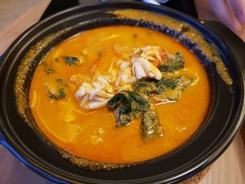 Close-up of soup in bowl