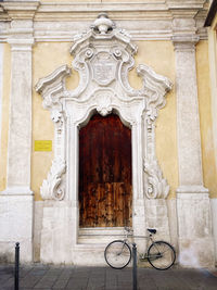 Bicycles in front of building