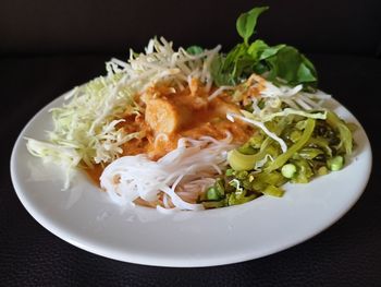 Close-up of salad served in plate