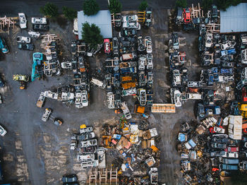 Aerial view of scrap metals