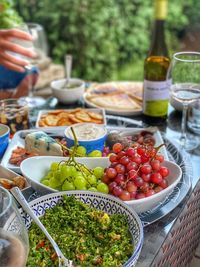 Fruits and vegetables on table