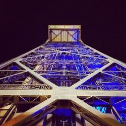 Low angle view of illuminated built structure