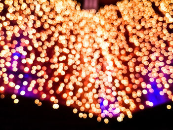 Defocused image of illuminated christmas lights