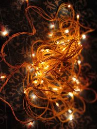 Close-up of illuminated christmas lights