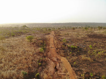 Scenic view of landscape against clear sky