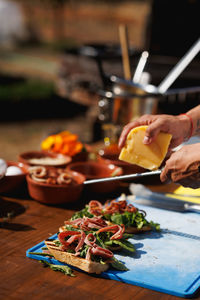Close-up of food on table