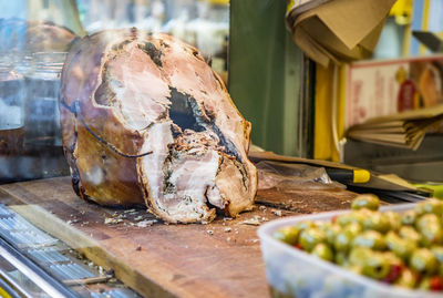 Close-up of food for sale at market