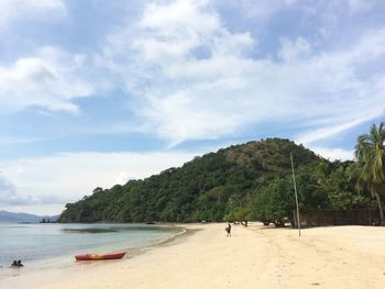 Scenic view of beach against sky