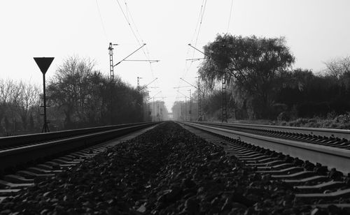 Surface level of railroad tracks