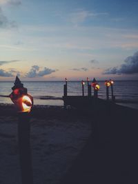 Scenic view of sea at sunset