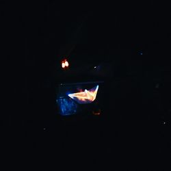 Fire in dark room