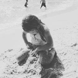 Full length of boy on beach