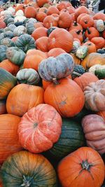 Full frame shot of pumpkins at market