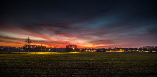 View of city at night